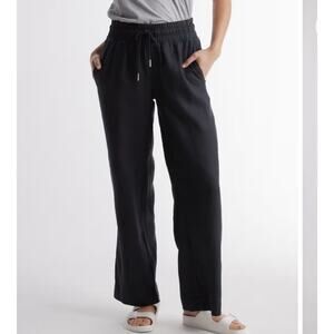 Quince100% European Linen Black Wide-Leg Pants Size Large